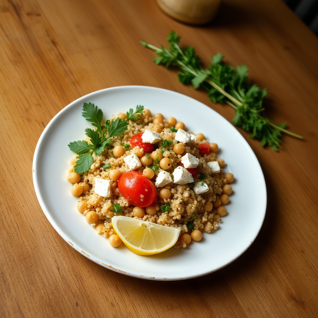 Insalata Mediterranea di Bulgur con Ceci e Erbe