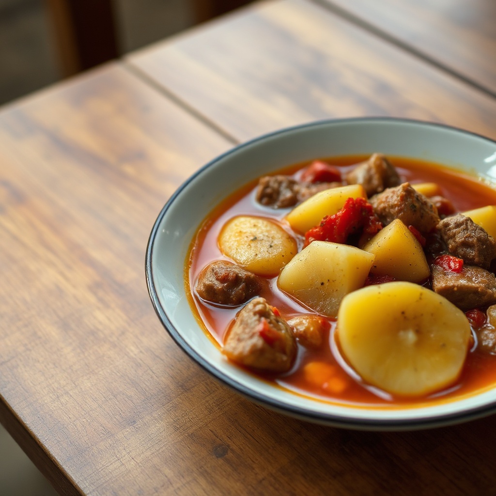 Zuppa di Manzo e Patate Speziata e Sostanziosa