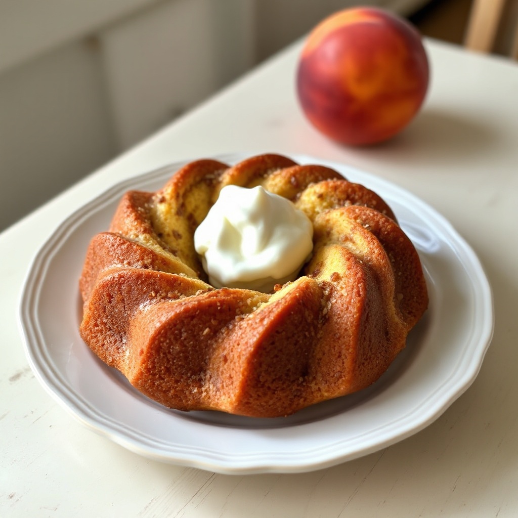 Torta Bundt con Pesche e Noci Pecan