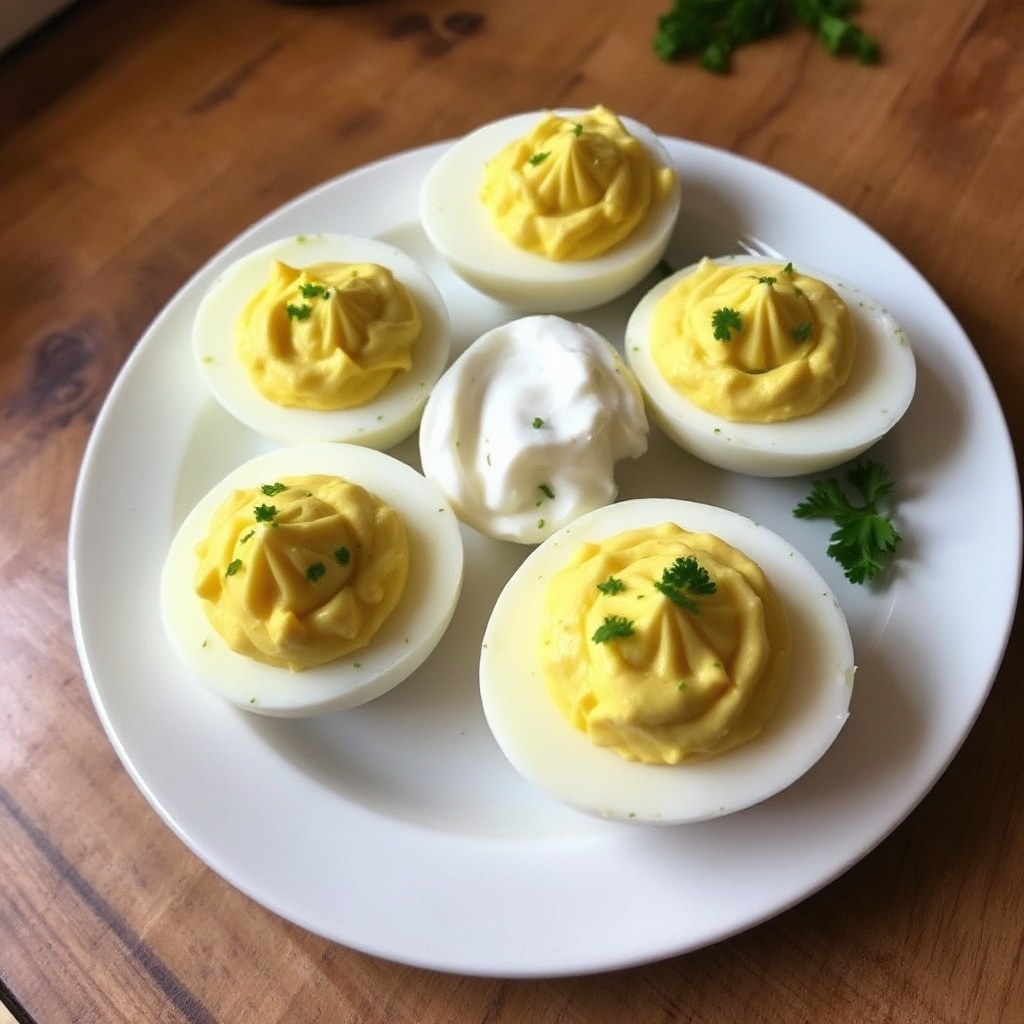 Deviled Eggs with Creamy Horseradish Sauce