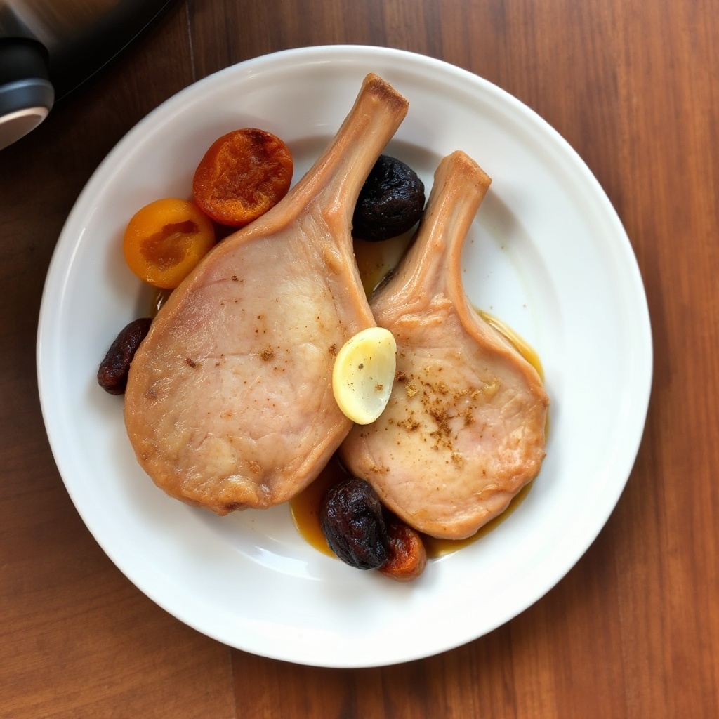 Schweinekoteletts aus dem Slow Cooker mit Trockenfrüchten und Gewürzen