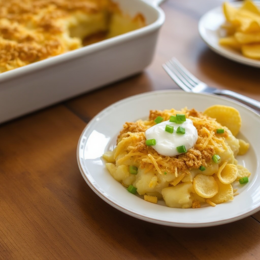 Käse Kartoffelauflauf mit knusprigem Belag