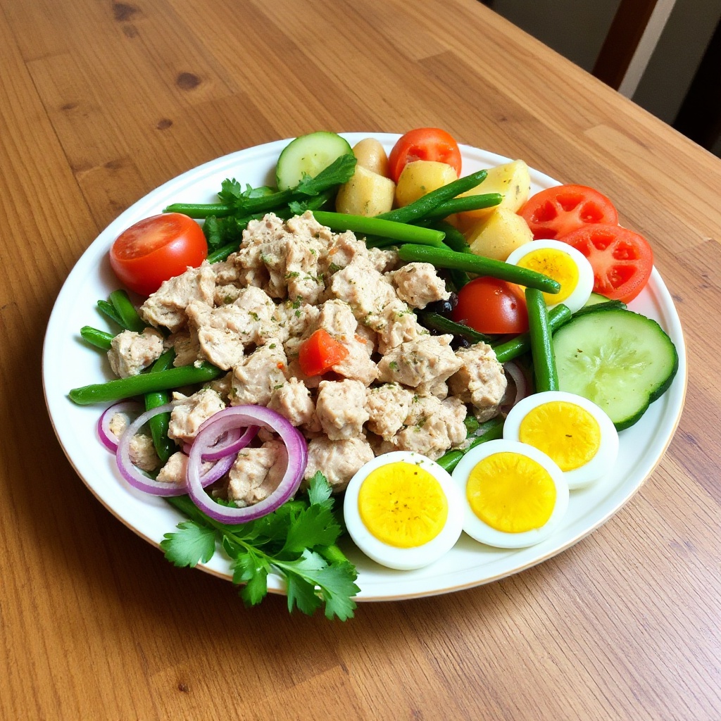 Piatto di Insalata di Tonno Mediterranea
