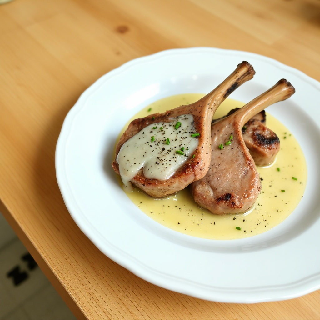 Garlic Herb Lamb Chops with Lemon Sauce