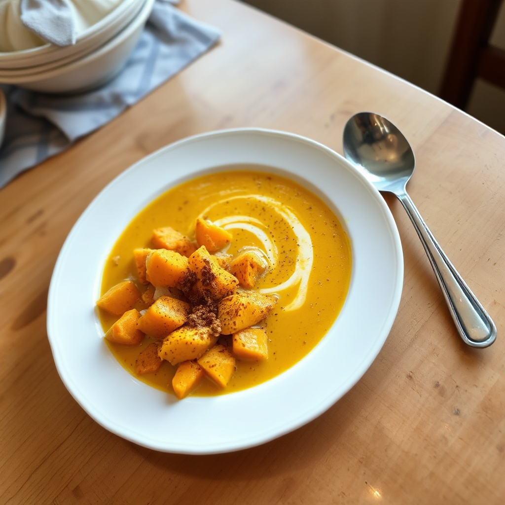 Cremige Gewürzte Kürbissuppe