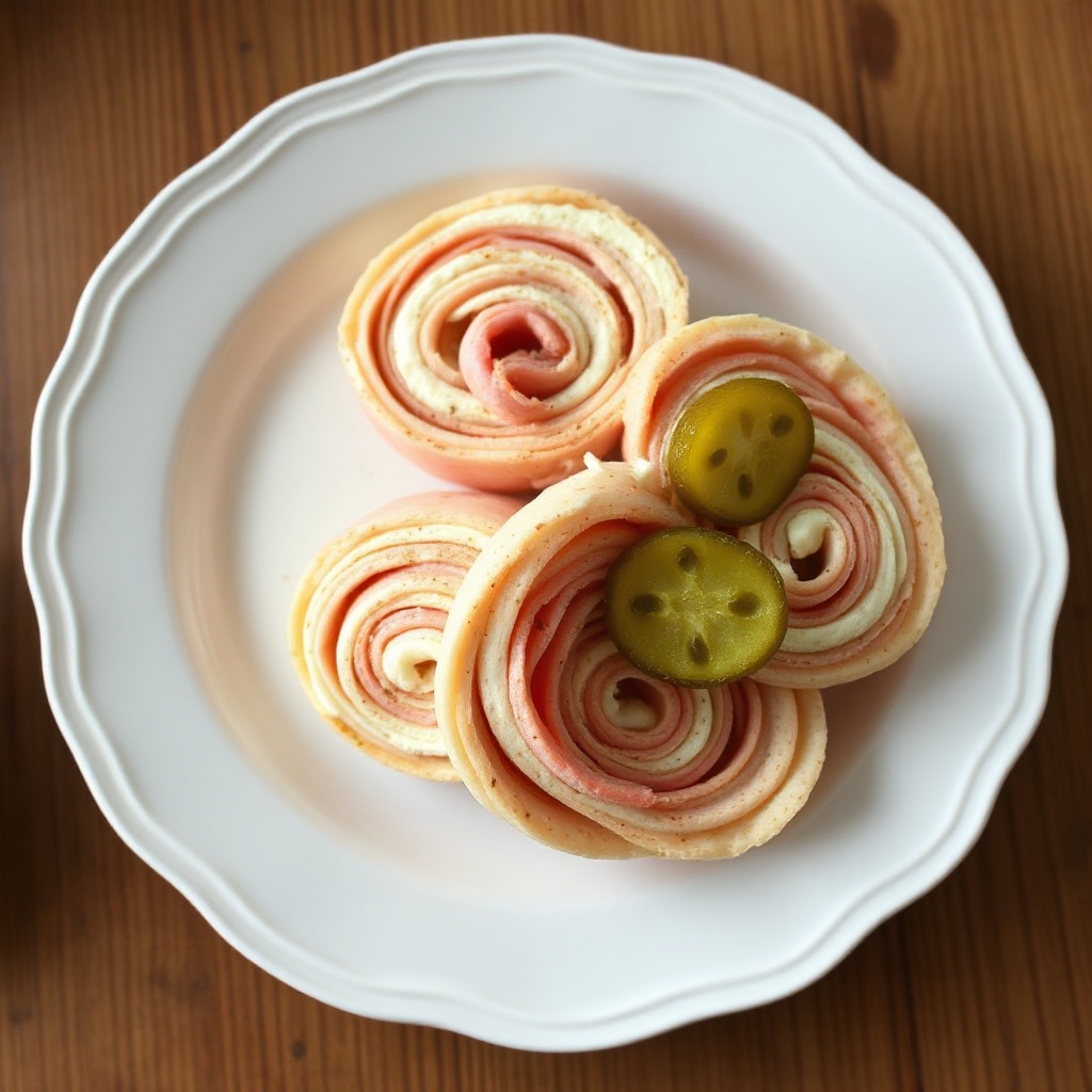 Schinken- und Gurken-Tortilla-Röllchen
