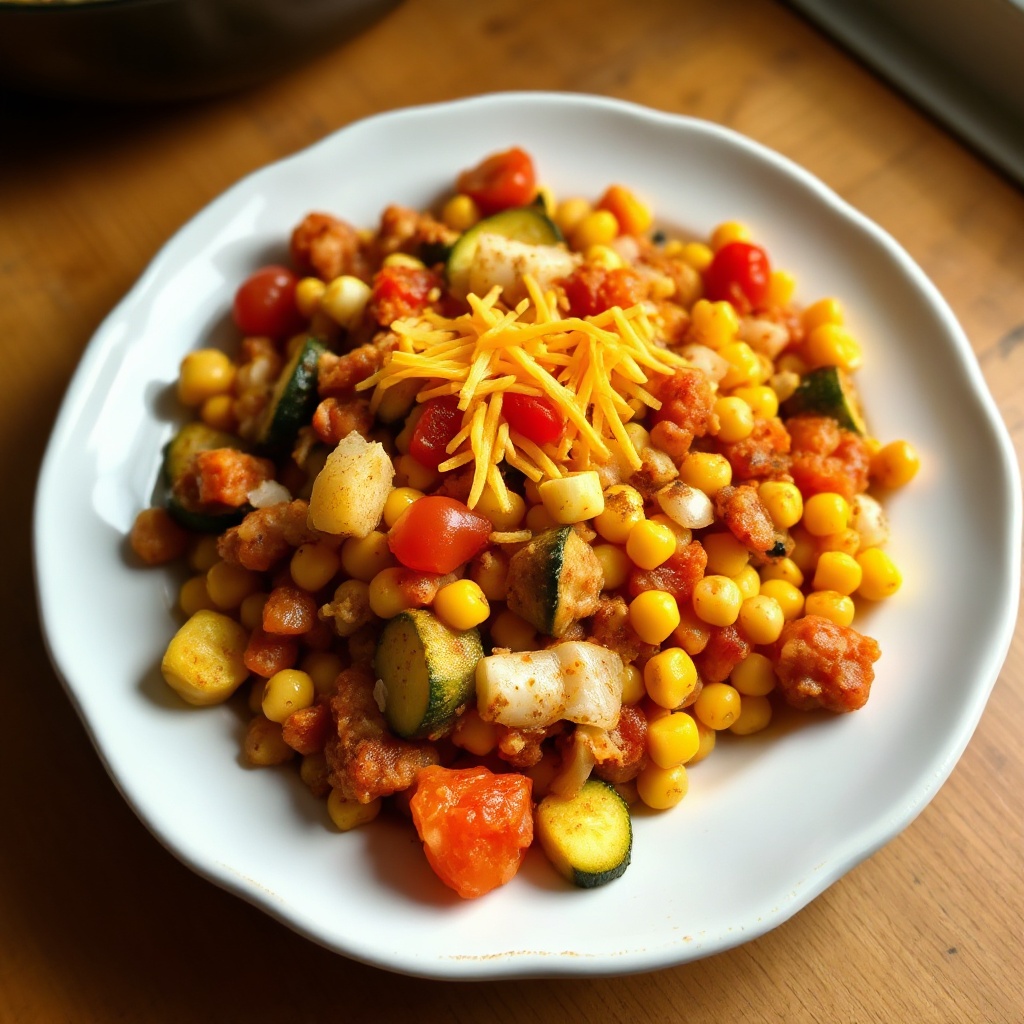 Mexikanisch inspirierte Pfanne mit Kürbis und Mais