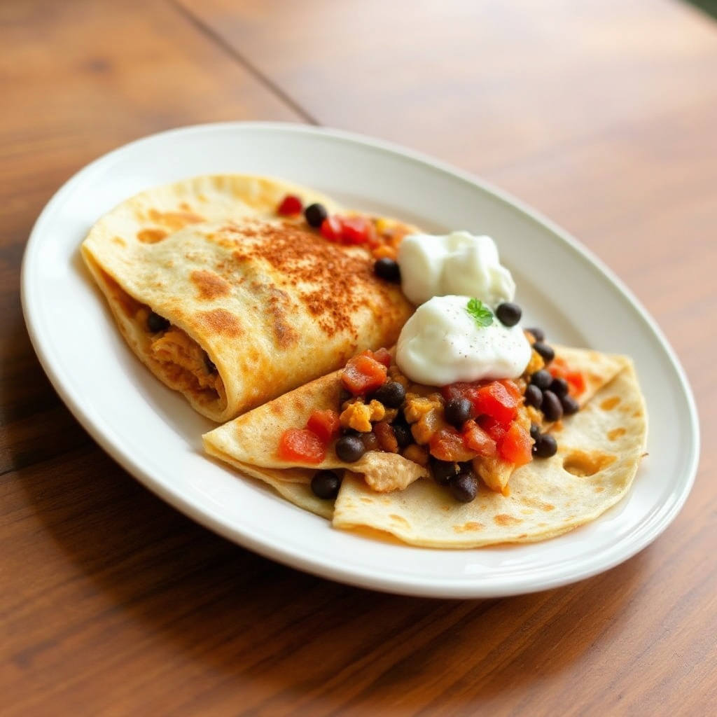 Würzige Hähnchen- und Schwarze-Bohnen-Quesadillas