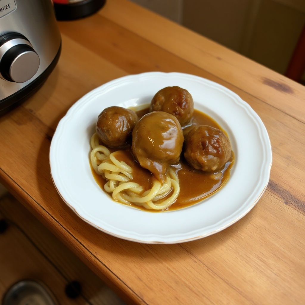 Savory Slow Cooker Onion Meatballs