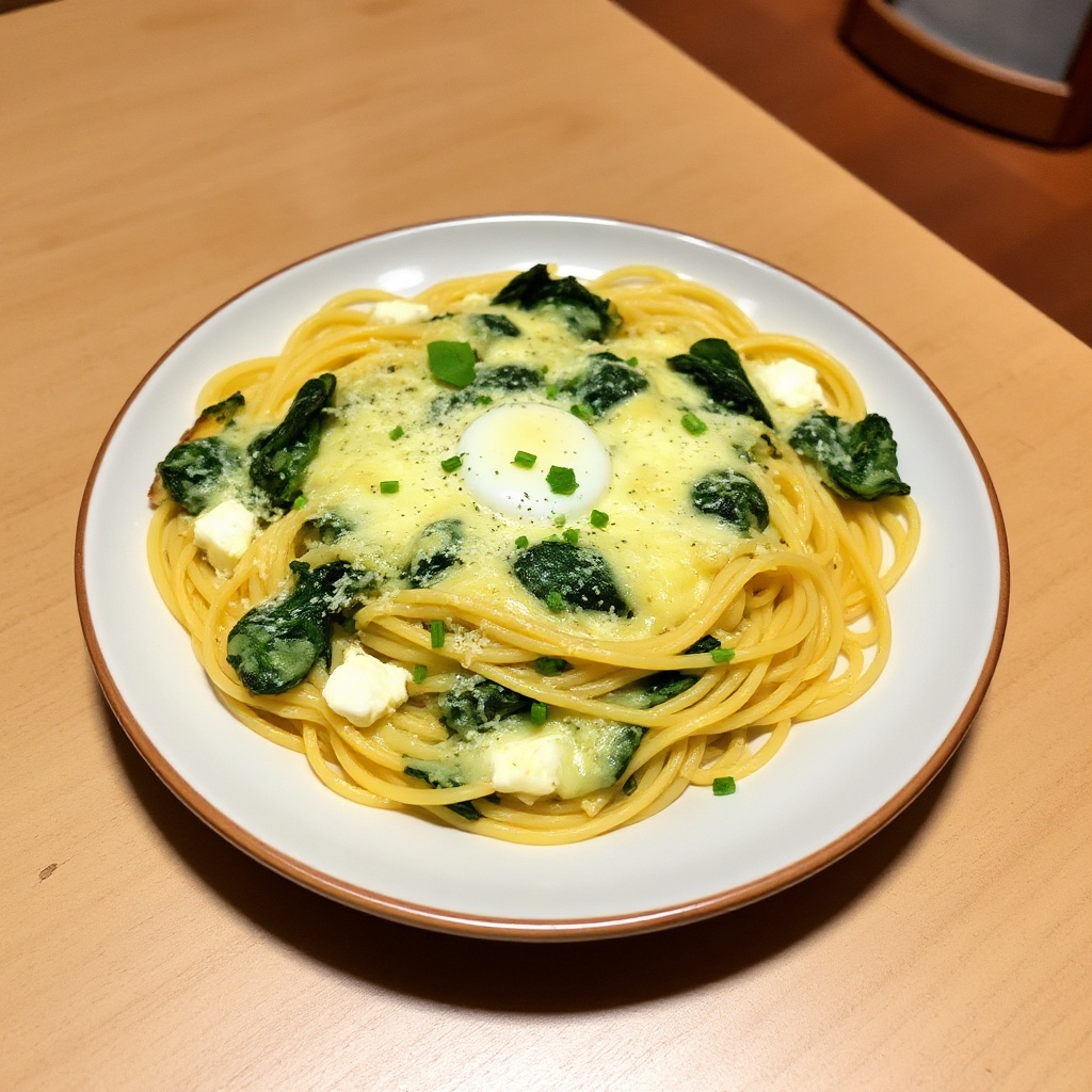 Cheesy Spinach Pasta Tart