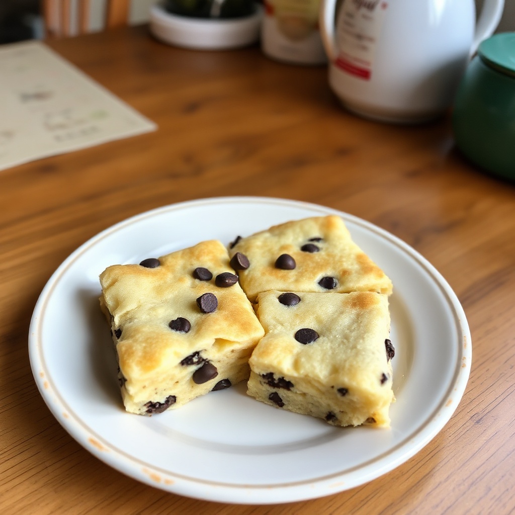 Quadrati di Pancake con Gocce di Cioccolato