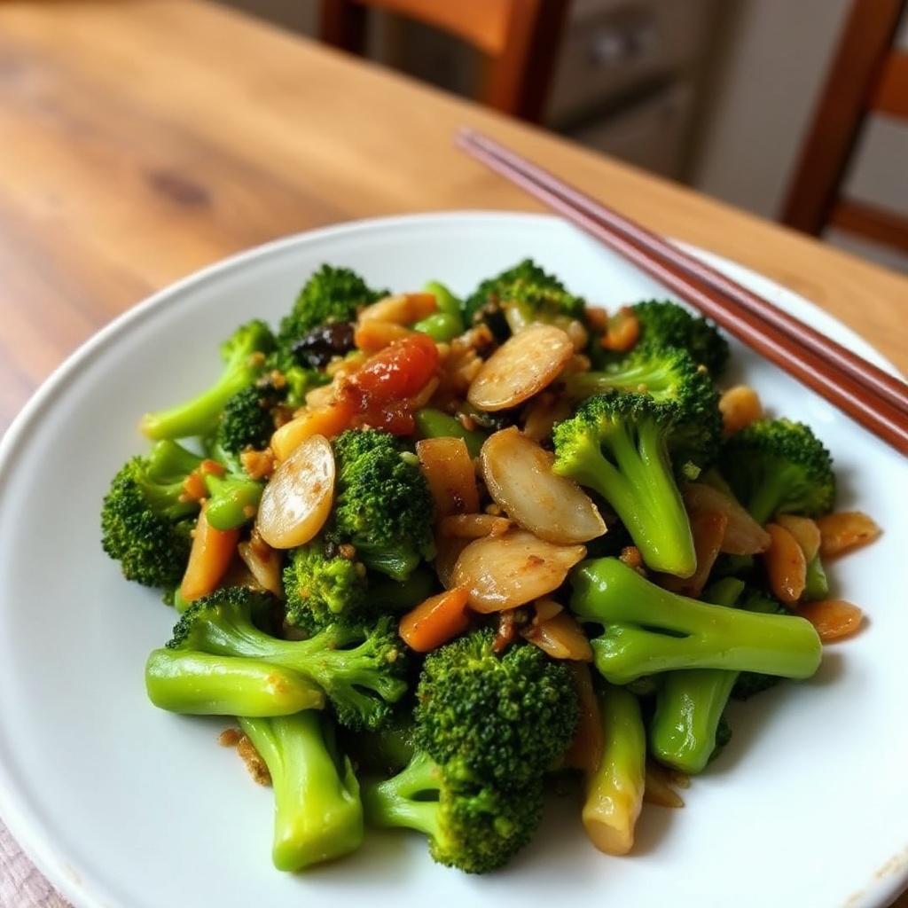 Herzhafter Knoblauch Brokkoli Wok