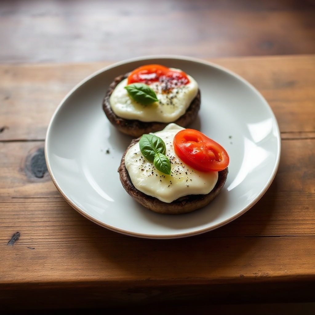 Funghi Portobello Ripieni con Basilico e Pomodoro