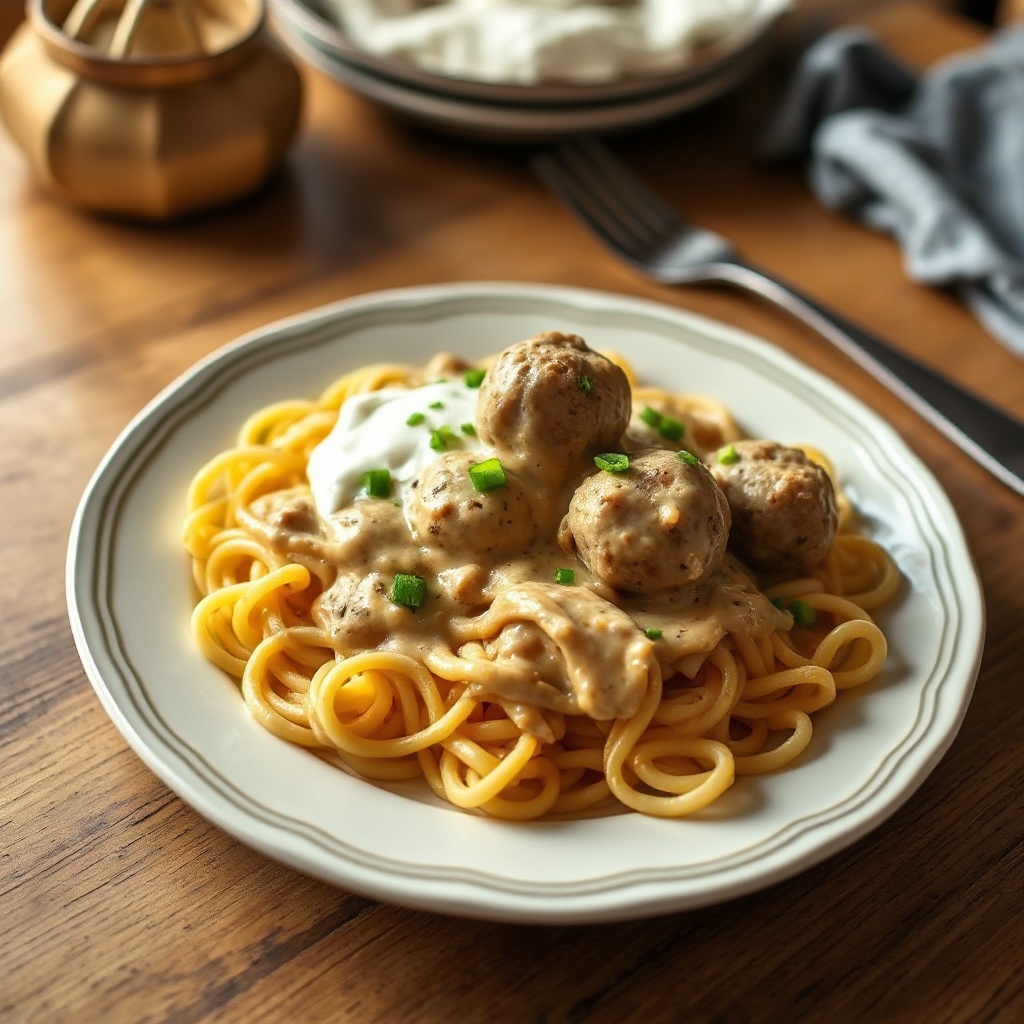 Stroganoff di Polpette Cremoso