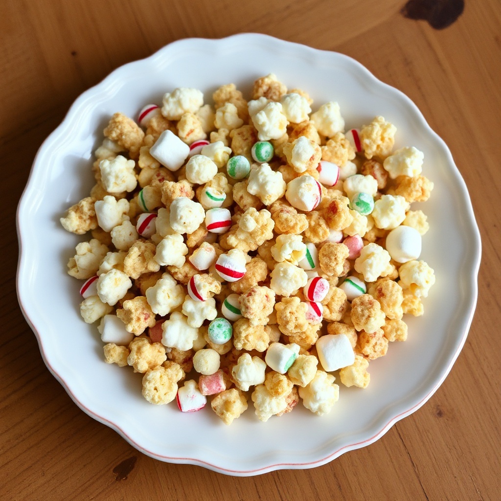 Festive Peppermint Popcorn Crunch