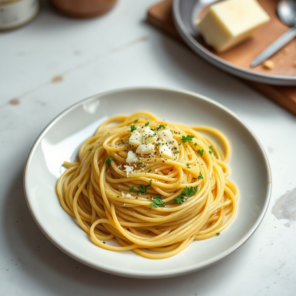Kräuter-Knoblauch-Butter-Spaghetti