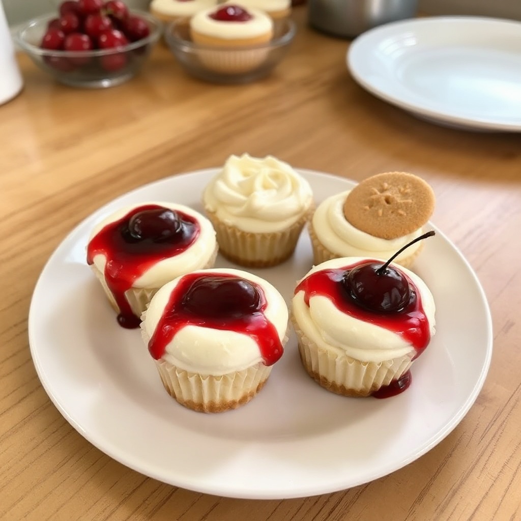 Cherry Bliss Cheesecake Cupcakes