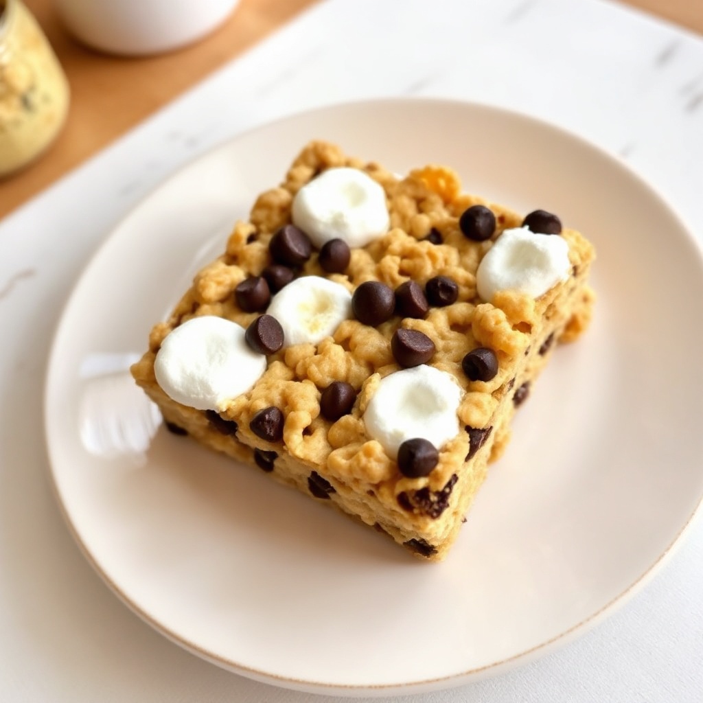 Chocolate Chip Marshmallow Crispy Bars