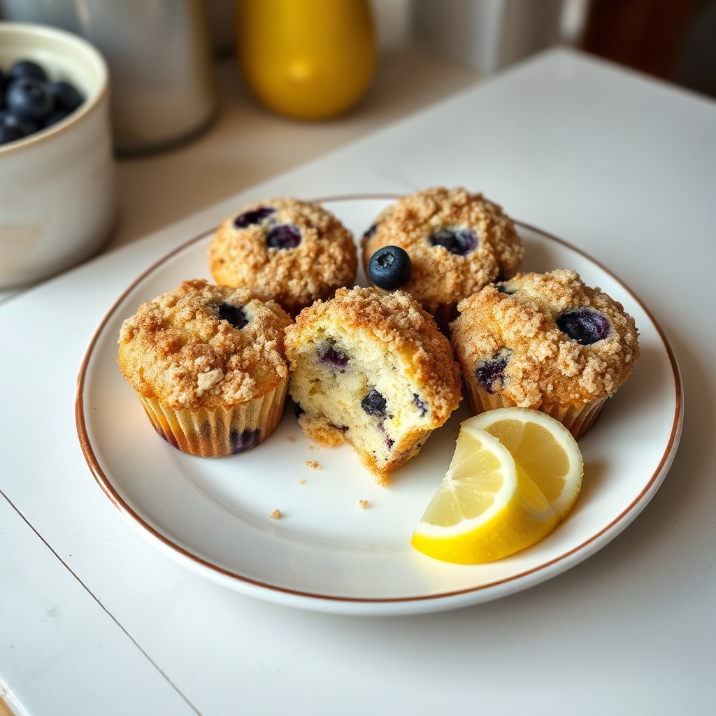 Muffin Streusel al Limone e Mirtilli