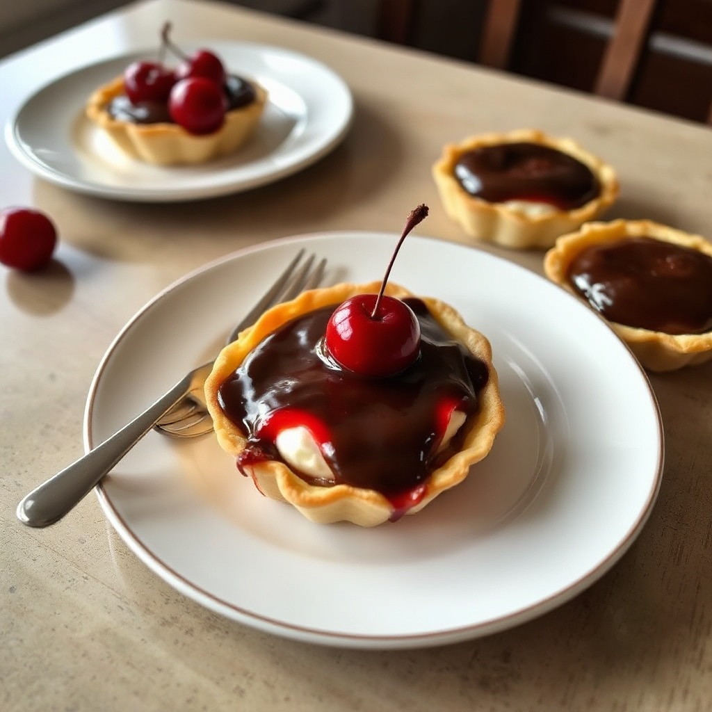 Cherry Mascarpone Tartlets with Chocolate Ganache