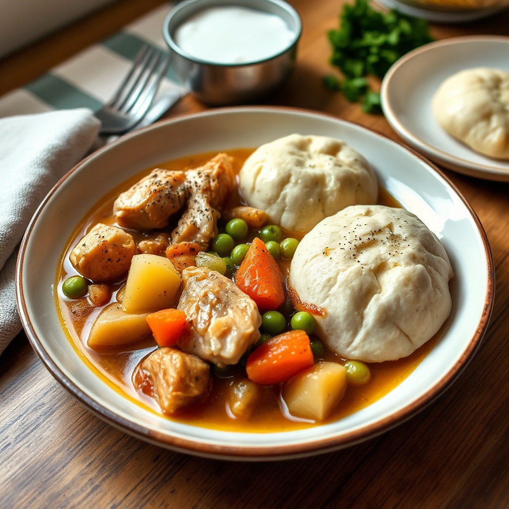 Hearty Irish Chicken Stew with Herb Dumplings