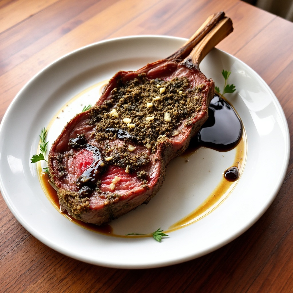 Costolette d'Agnello con Crosta di Erbe e Glassa Balsamica