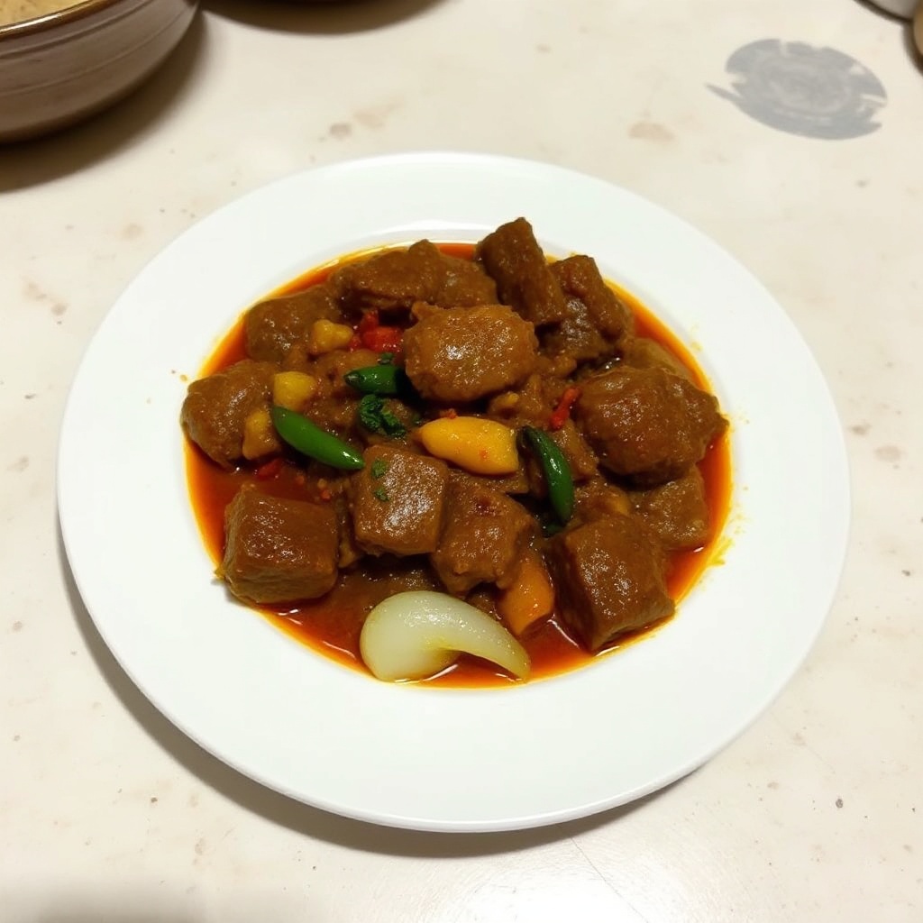 Gewürzter Rindfleisch Vindaloo