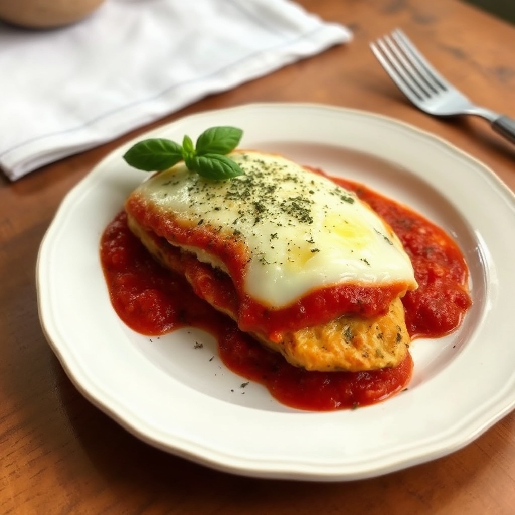 Kräutergefülltes Hähnchen Parmigiana