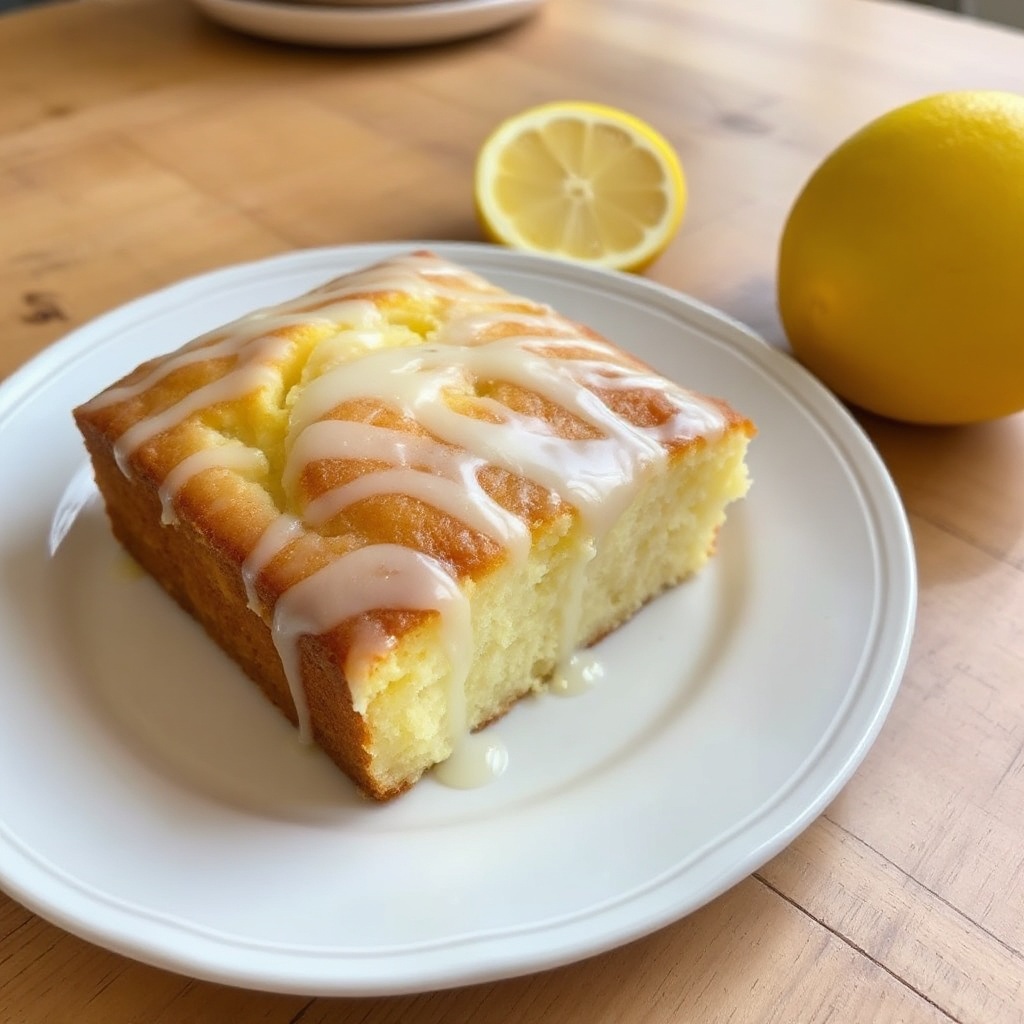 Zitronen-Vanille-Drizzle-Kuchen