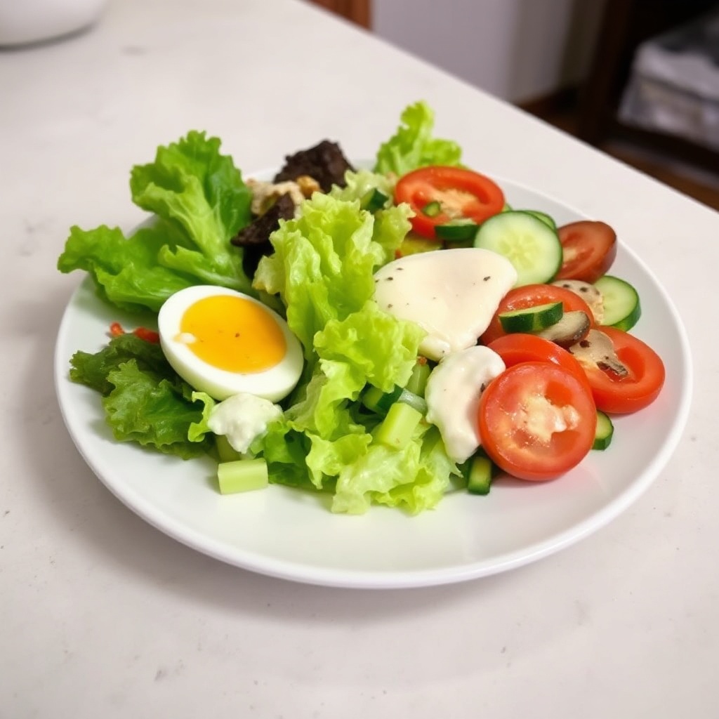 Knackiger Gartensalat mit cremigem Inseldressing