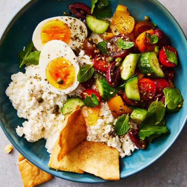 Greek Salad with Cottage Cheese