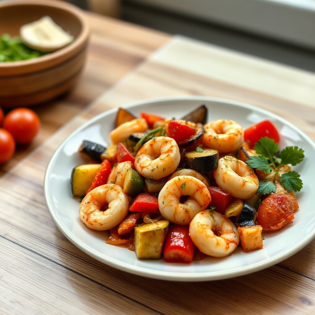 Garlic Butter Shrimp Ratatouille