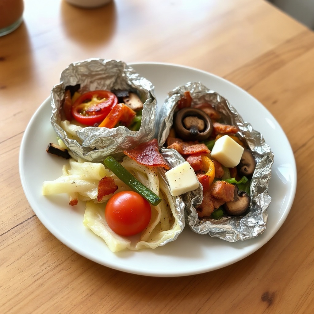 Gegrillte Kohl- und Gemüse-Folienpakete