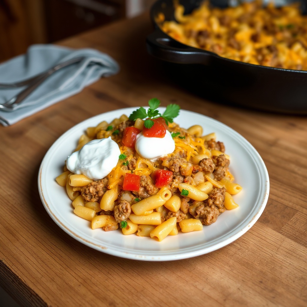 Käse-Taco-Pasta-Pfanne