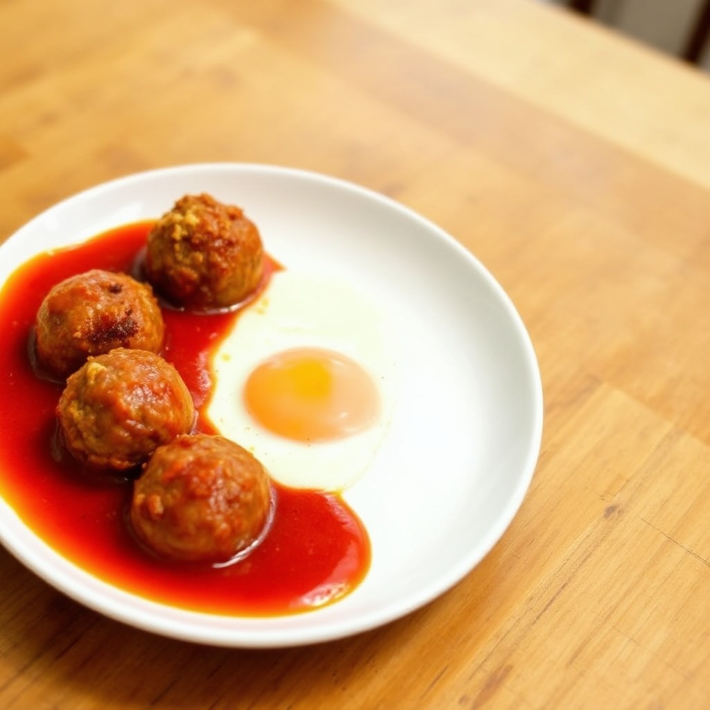 Gewürzte Tamale-Fleischbällchen mit würziger Sauce