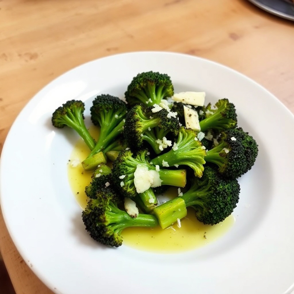 Roasted Broccoli with Garlic and Cheese