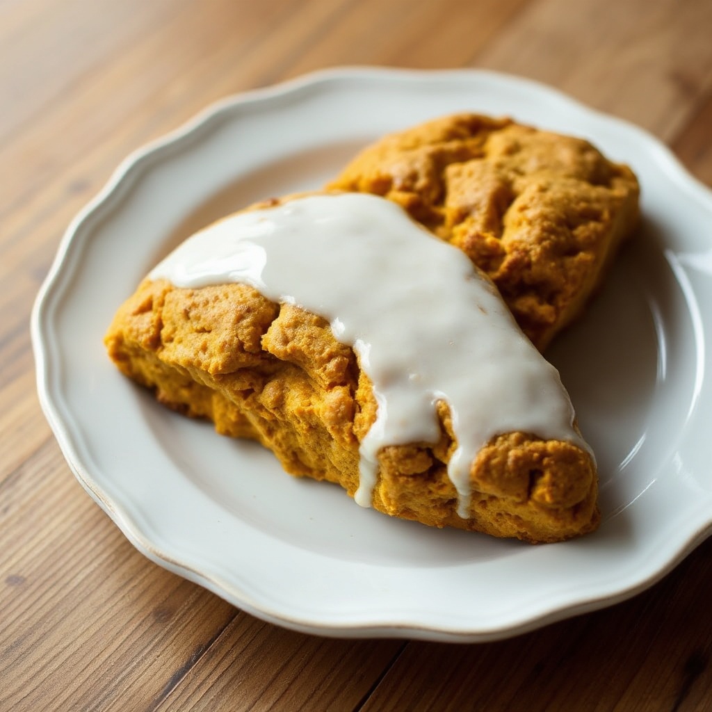 Gewürzte Kürbis-Scones mit Vanilleglasur