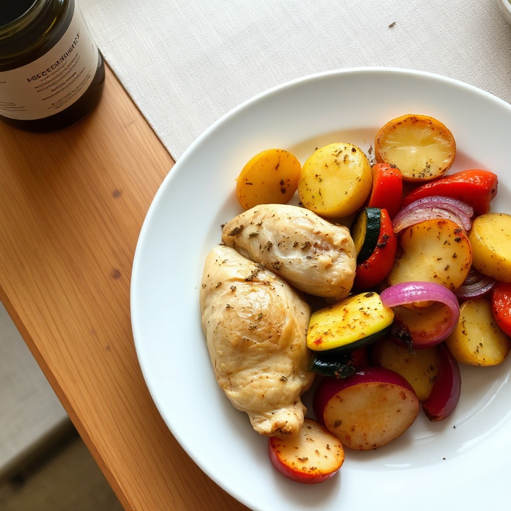 Mediterranes Ofenhähnchen mit Gemüse