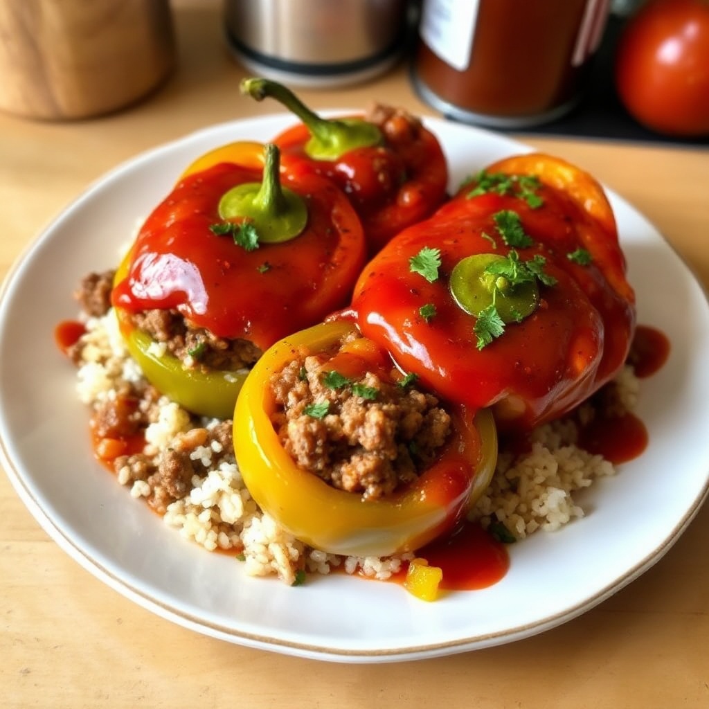 Peperoni Ripieni Salati con Glassa di Pomodoro