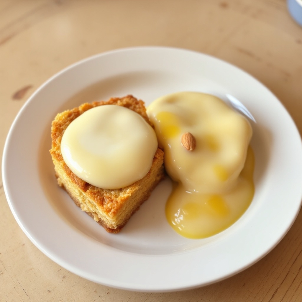 South African Honey Almond Cake with Creamy Custard