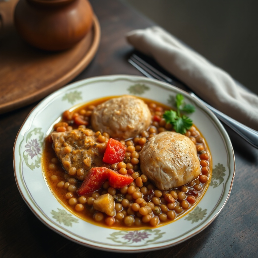 Stufato di Pollo e Lenticchie Marocchino