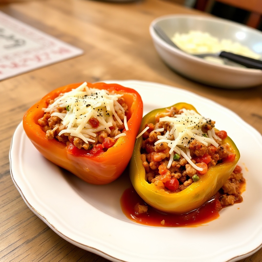 Savory Stuffed Bell Peppers with a Cheesy Twist