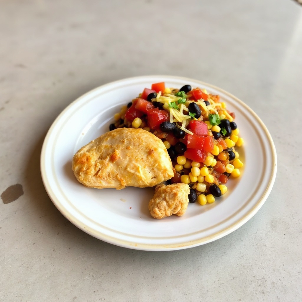 Mexikanischer Hühnchen- und Bohnenauflauf