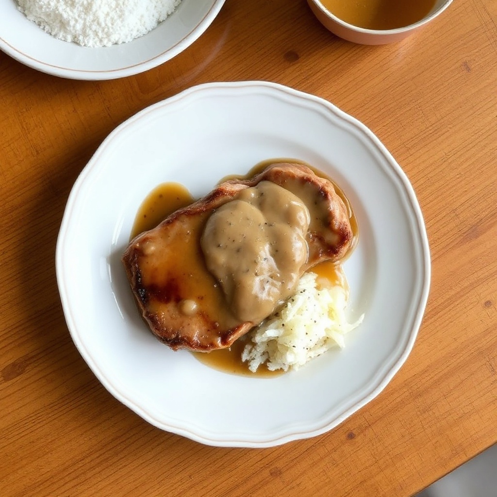 Herzhafte Pfannengerichte mit Schweinekoteletts und Zwiebel-Ingwer-Sauce