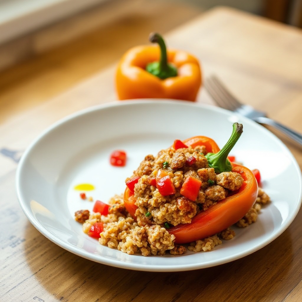 Herzhafte vegetarische gefüllte Paprika