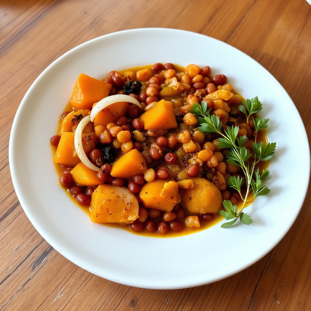 Stufato di Patate Dolci e Lenticchie