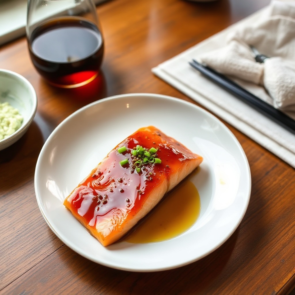 Honig-Glasierter Lachs mit Ingwer und Wasabi