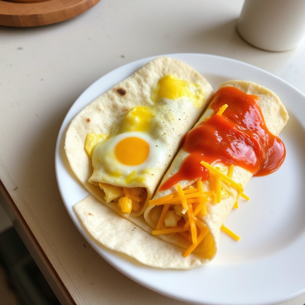 Käse-Ei-Frühstücks-Wraps