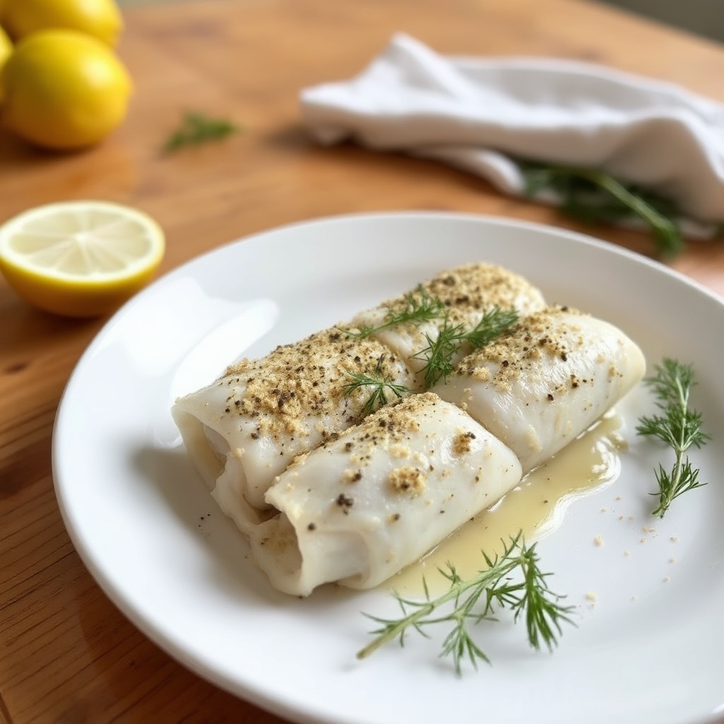 Kräuterkruste Zitronen-Sole-Rollen
