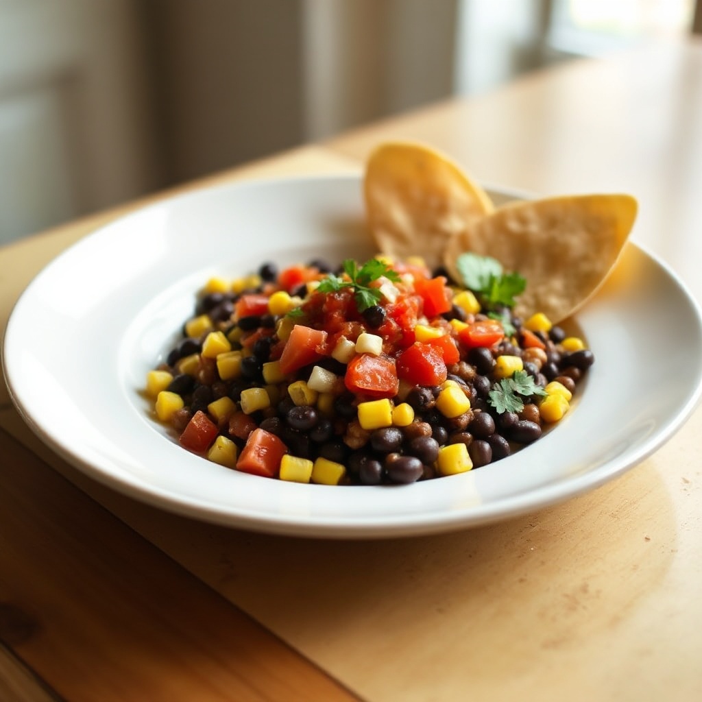 Salsa Dip di Fagioli Neri e Mais Piccante
